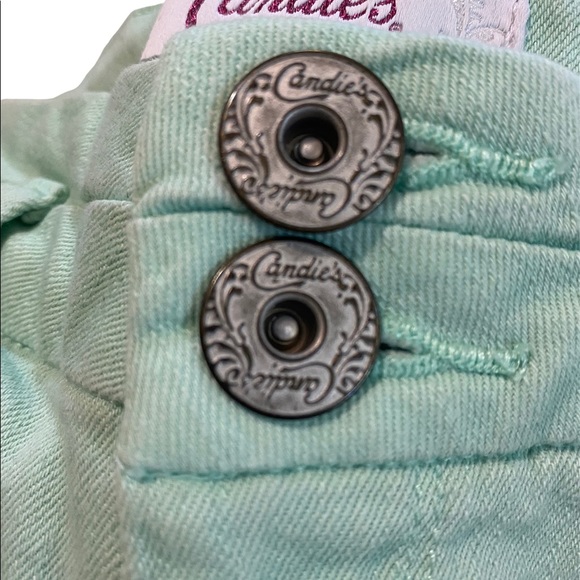 Candie’s Mint Jean Shorts Cuffed Hem Size 0 - Picture 3 of 10